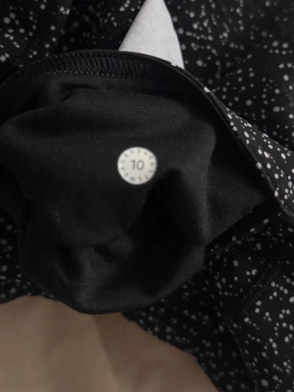 lululemon athletica Black Leggings with White Speckle Print